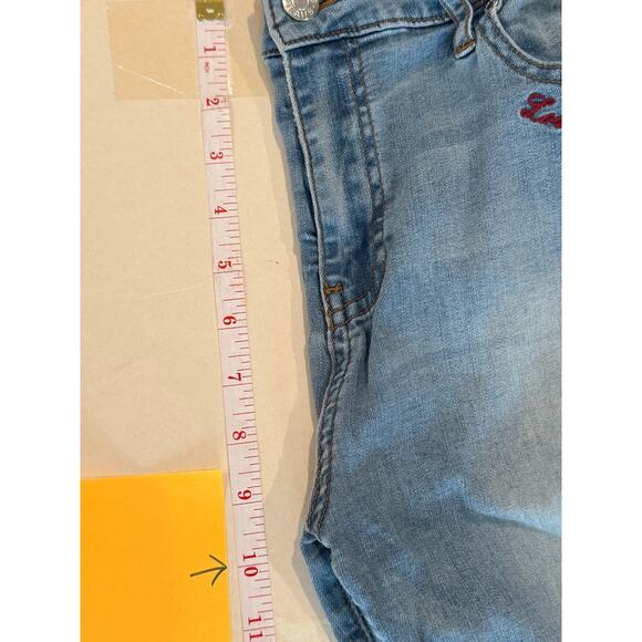 Guess Light Wash Skinny Jeans Size 31 Embroidered LA CA Y2K Street Style - Picture 7 of 9
